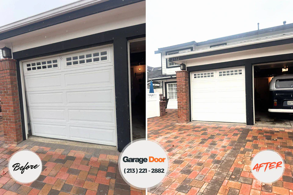 Before and after: garage door repair 33708